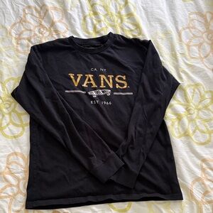 Boys’ Vans Black Long Sleeve Shirt (Medium)
